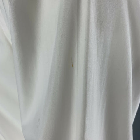 DOLCE & GABBANA Size S White & Grey Solid Cotton Hidden Placket Long Sleeve Shirt