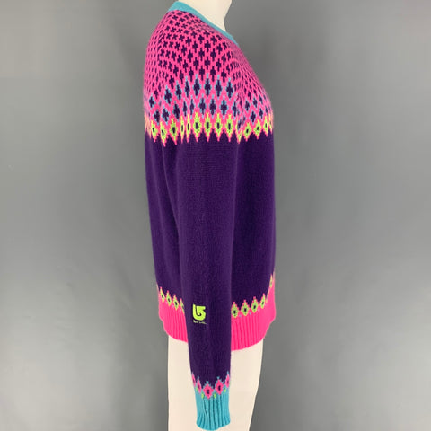 PAUL SMITH Size XXL Multi-Color Fairisle Wool Blend Crew-Neck Sweater