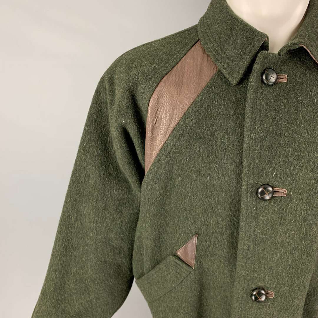 Vintage GUCCI Size 38 Green Forest Green Mixed Materials Wool Jacket