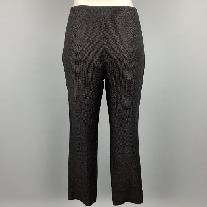 RALPH LAUREN Talla 8 Conjunto de pantalones de lino / algodón tejido negro