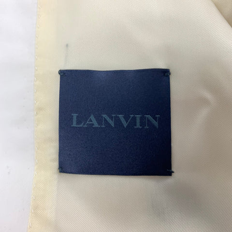 LANVIN Size 38 White Cotton Notch Lapel Sport Coat