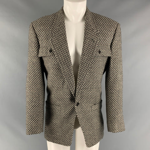 GIANNI VERSACE Taille M Manteau de sport à bouton unique noir taupe