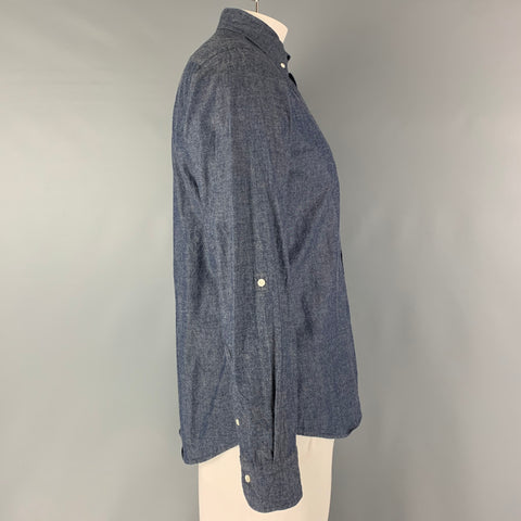 JOURNAL STANDARD Size XL Blue Cotton Patch Pocket Long Sleeve Shirt