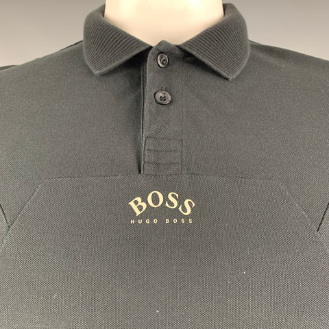 HUGO BOSS Taille L Polo en coton avec logo noir