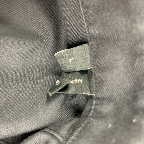 THEORY Size L Charcoal Cotton Button Up Long Sleeve Shirt