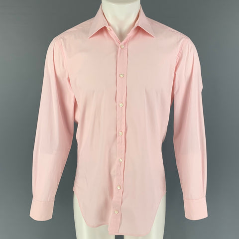 MICHAEL BASTIAN for BARNEY'S NEW YORK Size M Pink White Stripe Cotton Blend Long Sleeve Shirt