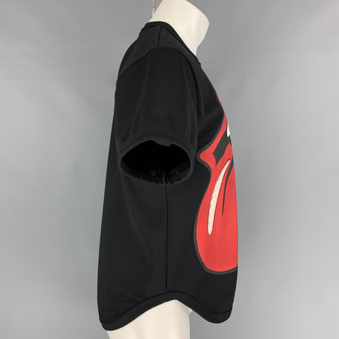 COMME des GARCONS HOMME PLUS SS 2006 Size M Black Red Archive Rolling Stones T-Shirt