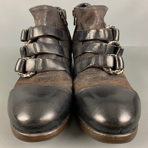NYLO Size 10 Brown Leather Side Zipper Boots