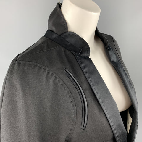 UNDERCOVER Size M Black Wool Satin Shawl Collar Tuxedo Coat