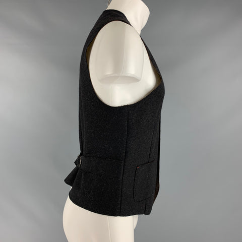 AT.P.CO Size 38 Brown Wool Blend Contrast Stitch Vest