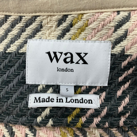 WAX Taille S Chemise à manches longues en mélange de coton à carreaux rose gris
