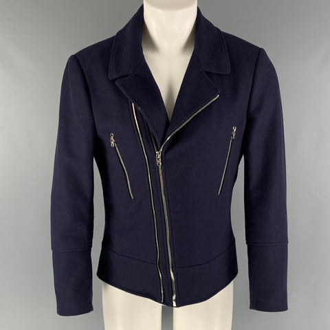 PATRIZIA PEPE Size M Purple Wool Asymmetrical Jacket