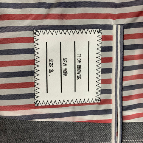 THOM BROWNE Taille 2 Veste courte à rayures en laine gris anthracite