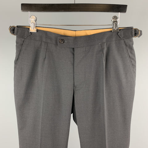 PHINEAS COLE Size 32 Charcoal Solid Wool Zip Fly Dress Pants