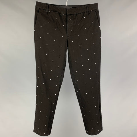 BAND OF OUTSIDERS Size 32 Black White Dots Cotton Dress Pants