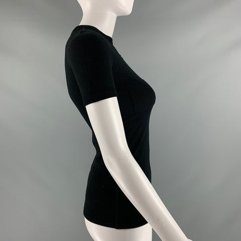 COURREGES Size S Black Polyamide Short Sleeve Dress Top