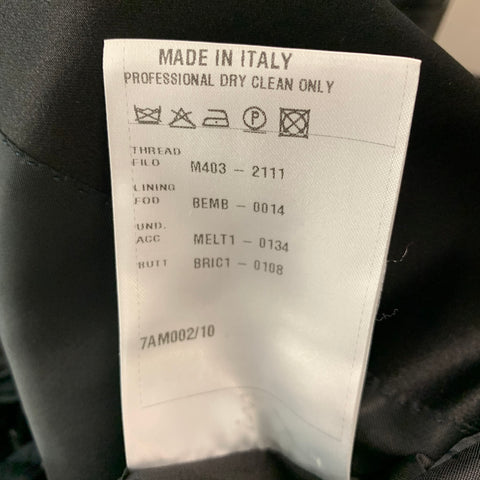 LANVIN Taille 42 Manteau de sport à revers en laine unie noire Mohair
