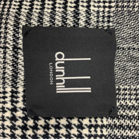 DUNHILL Size 42 Black White Plaid Wool Cashmere Car Coat