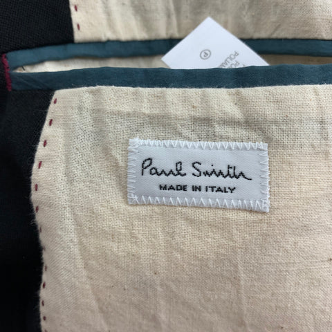 PAUL SMITH Size L Black Wool Double Breasted Coat
