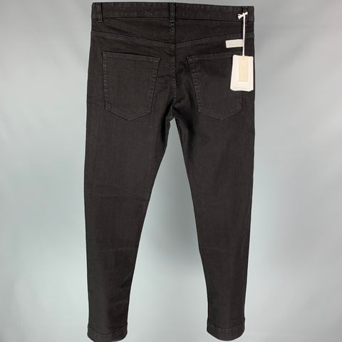 NINE IN THE MORNING Size 30 Black Cotton Straight Jeans