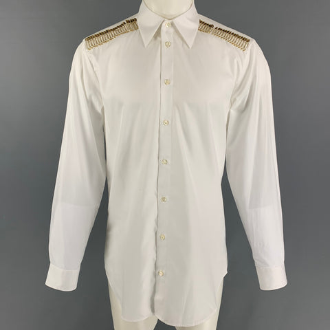 VIVIENNE WESTWOOD Size M White Cotton Button Up Long Sleeve Shirt