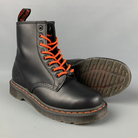 DR. MARTENS 1460 Beams x Babylon Size 7 Black Leather Ankle Boots