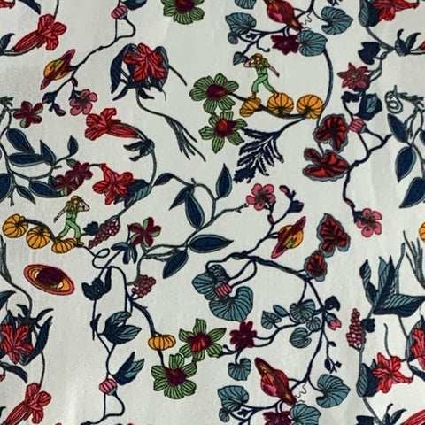 PAUL SMITH Taille M Chemise à manches longues en coton floral multicolore blanc