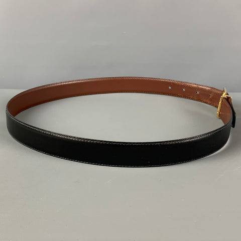 SULKA Size 34 Brown Leather Belt