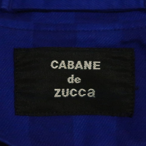 CABANE de ZUCCA Chest Size S Short Royal Blue Stripe Cotton Sport Coat