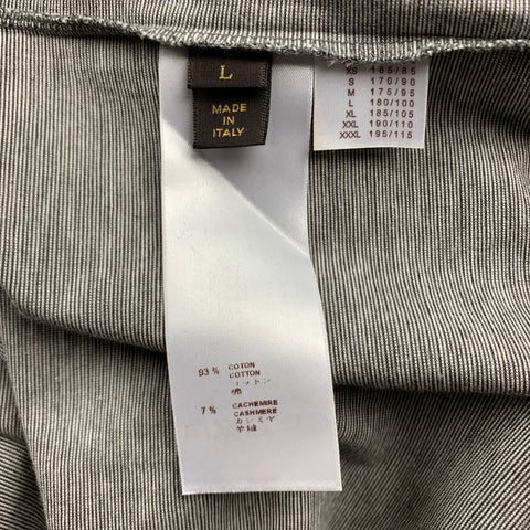 LOUIS VUITTON Size L Gray Color Block Cotton Crew-Neck T-shirt