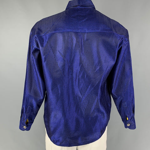ATLANTIC CONNECTION Size M Black Blue Purple Checkered Long Sleeve Shirt