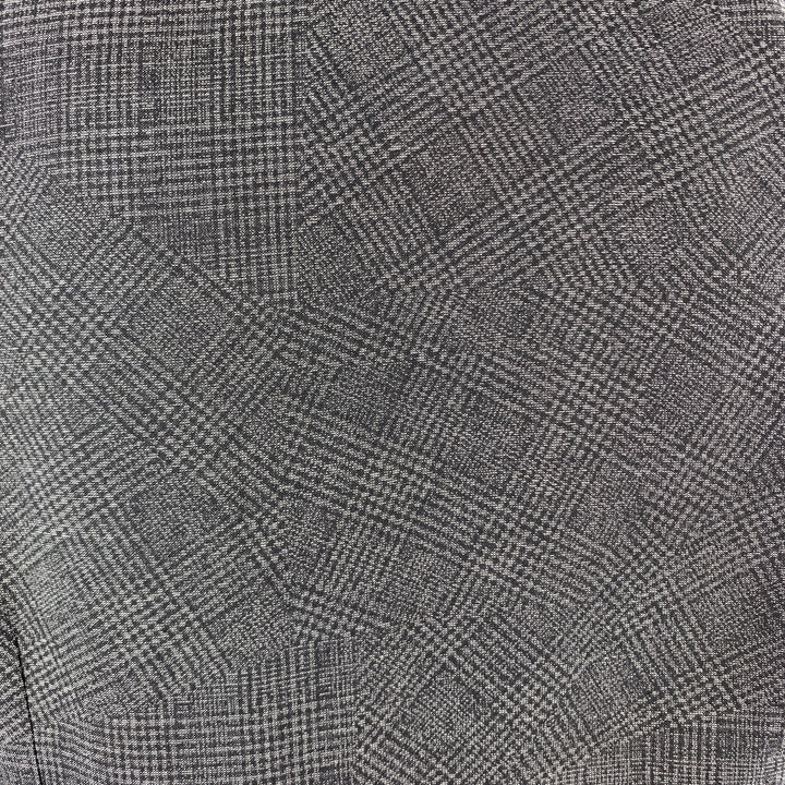 FENDI Camisa de manga larga con tapeta oculta de algodón a cuadros gris y negro talla S