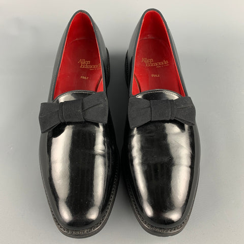 ALLAN EDMONDS Ritz Size 10.5 Black Patent Leather Tuxedo Loafers