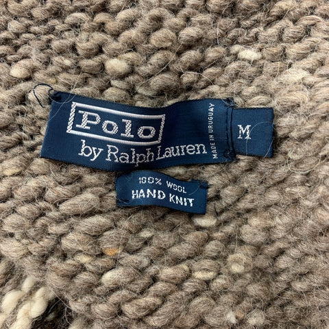POLO by RALPH LAUREN Size M Oatmeal & Beige Knitted Wool Zip Up Jacket