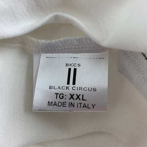 BLACK CIRCUS Taille XXL T-shirt Henley en coton blanc