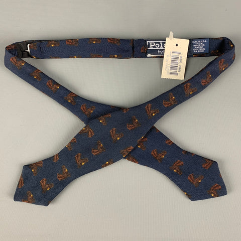 POLO by RALPH LAUREN Pajarita de lana con estampado de caballos azul marino