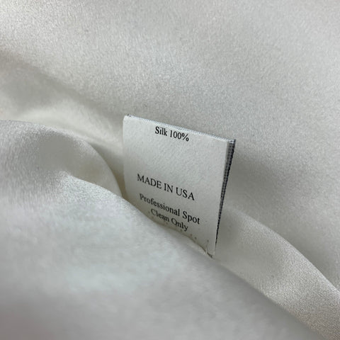 MONIQUE LHUILLIER Size 6 Cream Blue Green Silk Sequined Cocktail Dress