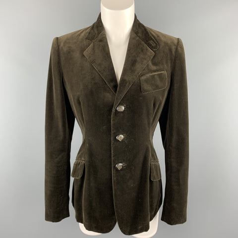 RALPH LAUREN Size 8 Brown Velvet Three Button Blazer