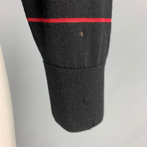 PAUL SMITH Size S Black Red Merino Wool Polo Pullover