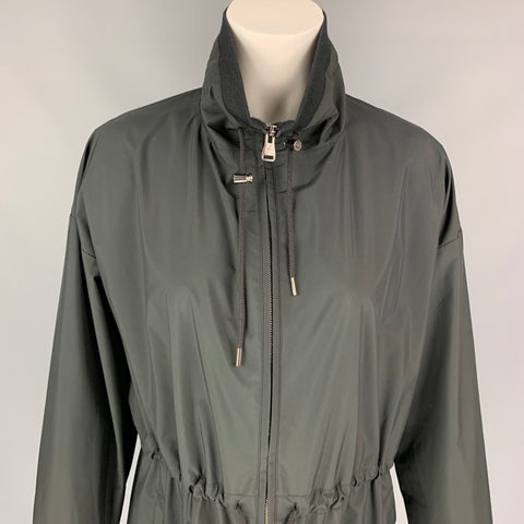 FALCONERI Size S Black Polyester Blend Drawstring Waterproof Jacket