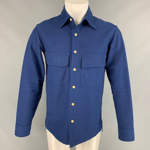 THE HILL-SIDE Size S Blue Textured Cotton Button Down Long Sleeve Shirt