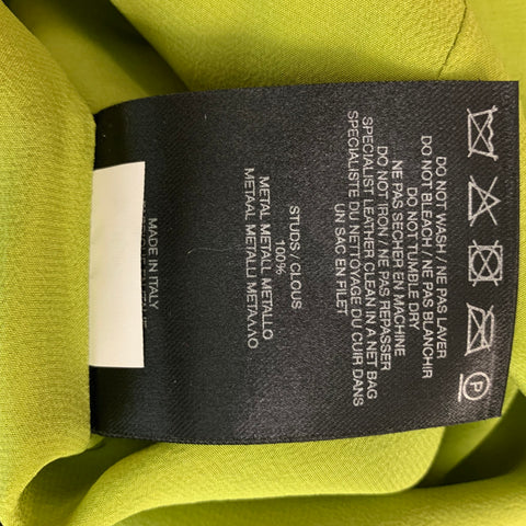 BURBERRY PRORSUM Spring 2011  Size 10 Green Black Silk Camouflage Leather Knee-Length Dress