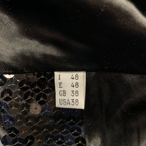 MOSCHINO Size 38 Black Sequined Polyester / Acetate Snaps Vest