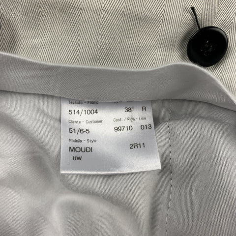 BRIONI Size 39 Dark Gray Heather Wool Tuxedo Dress Pants