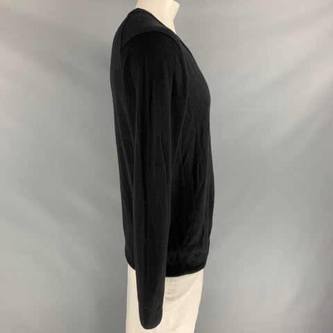 SUNSPEL Taille L Cardigan boutonné en laine tricotée noire