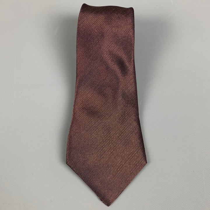JIL SANDER Gold Purple Silk Metal Tie