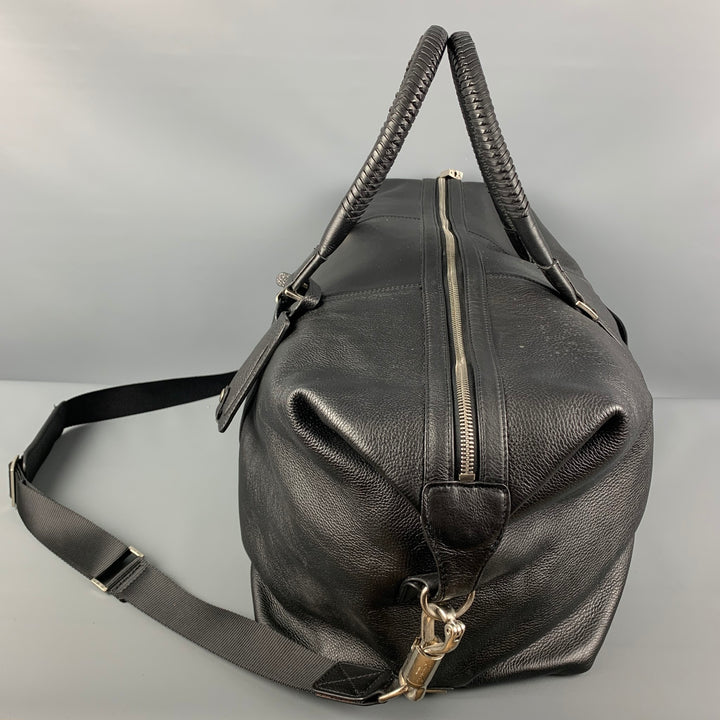 KENNETH COLE Black Leather Duffle Bag