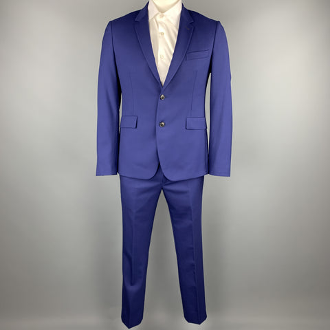 PAUL SMITH Size 40 Regular Royal Blue Wool Notch Lapel Suit