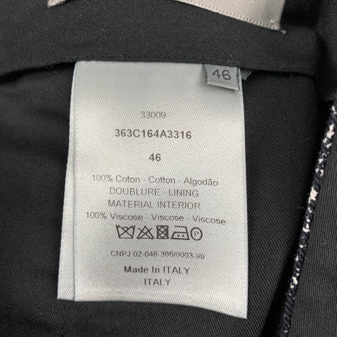 DIOR HOMME Size 30 Black & White Marble Cotton Flat Front Dress Pants