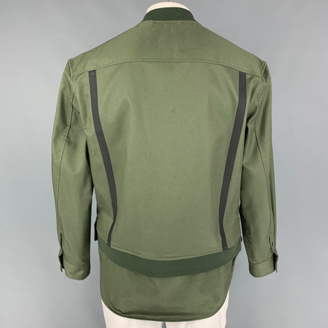 3.1 PHILLIP LIM Size L Olive Charcoal Cotton Bomber Jacket
